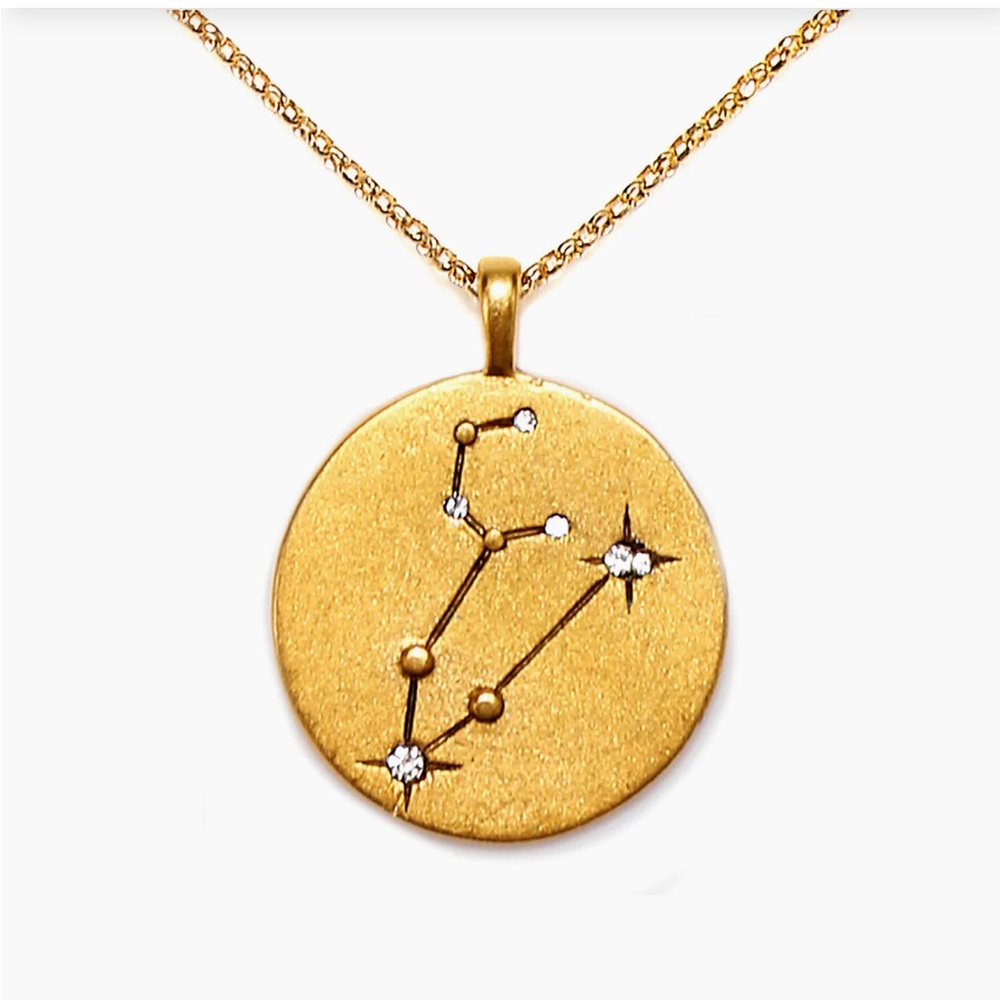 SEQUIN STAR MAPS 22K GOLD NECKLACE - LEO